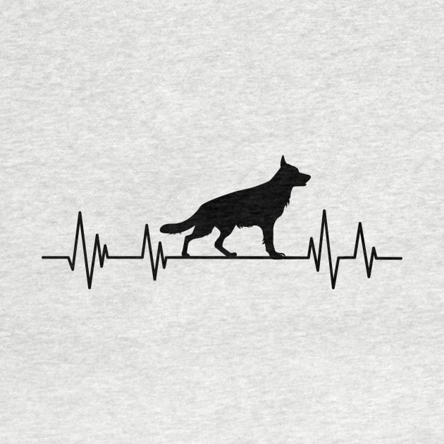 German Shepherd Heartbeat dog Heartbeat Silhouette by mezy